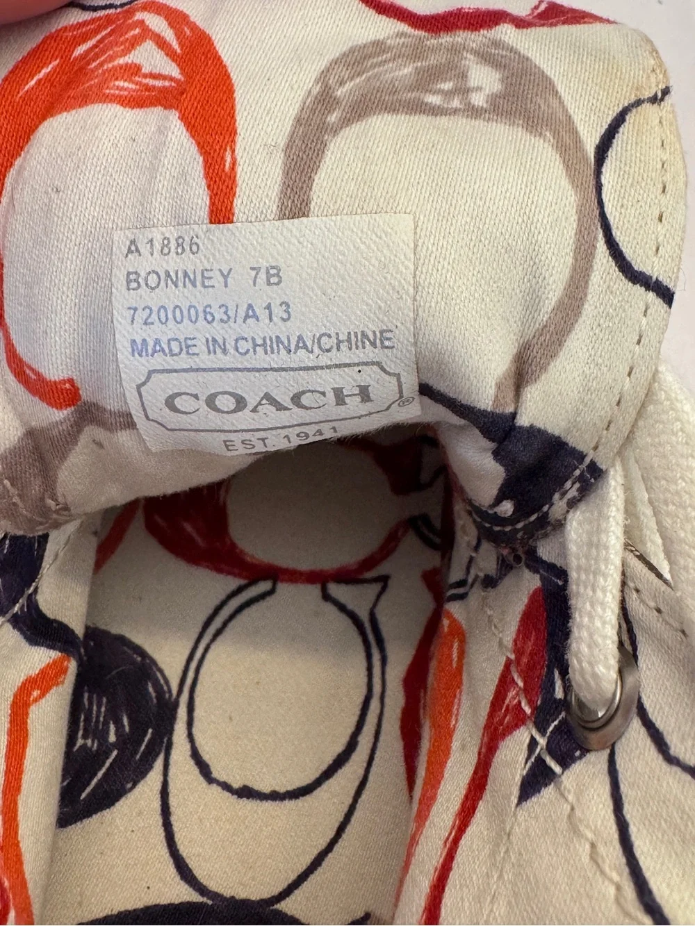 Coach Bonney Sneakers Signature C Women Size 7B Fold Over High Tops Tennis Shoes